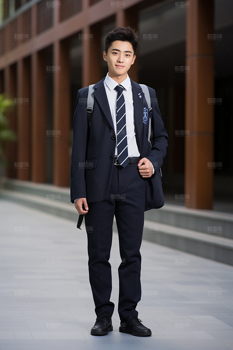 校服人物人像制服摄影图