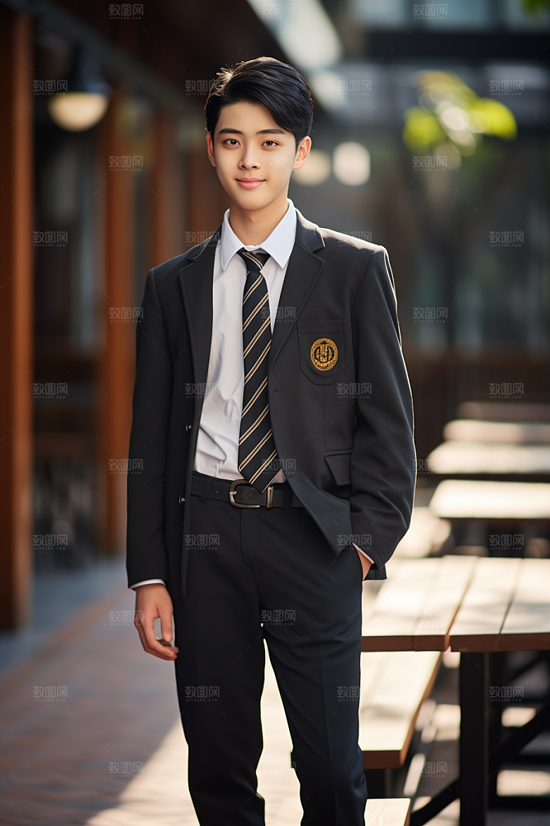 校服人物人像青少年摄影图