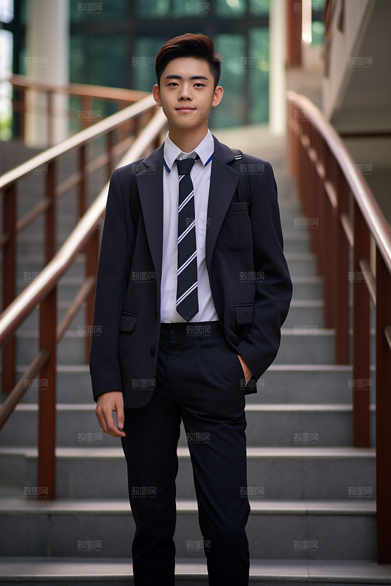 校服人物高中肖像摄影图