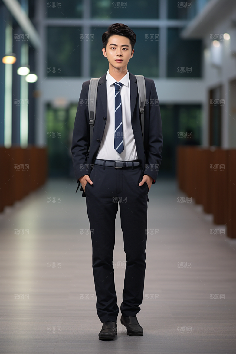 校服人物自然清新摄影图
