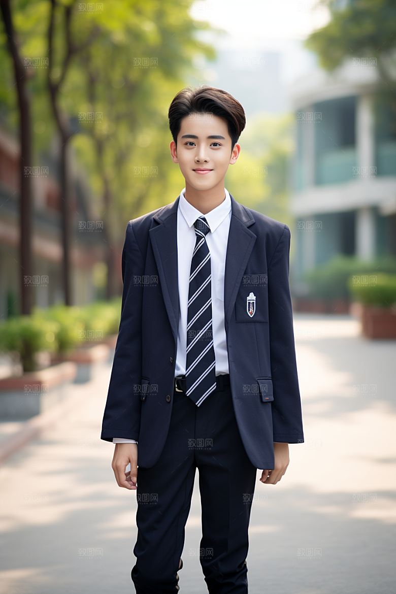 校服人物制服青少年摄影图