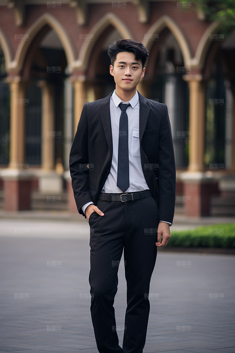 校服人物自然制服摄影图