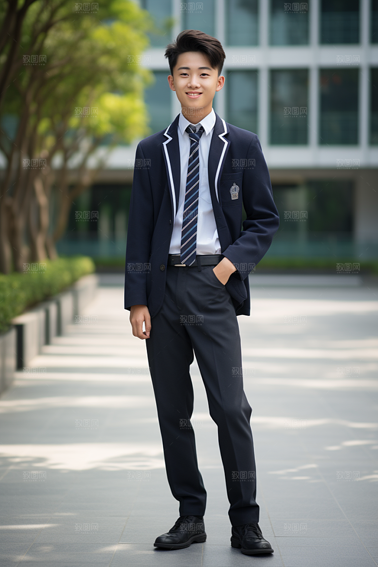 校服人物高中青少年摄影图