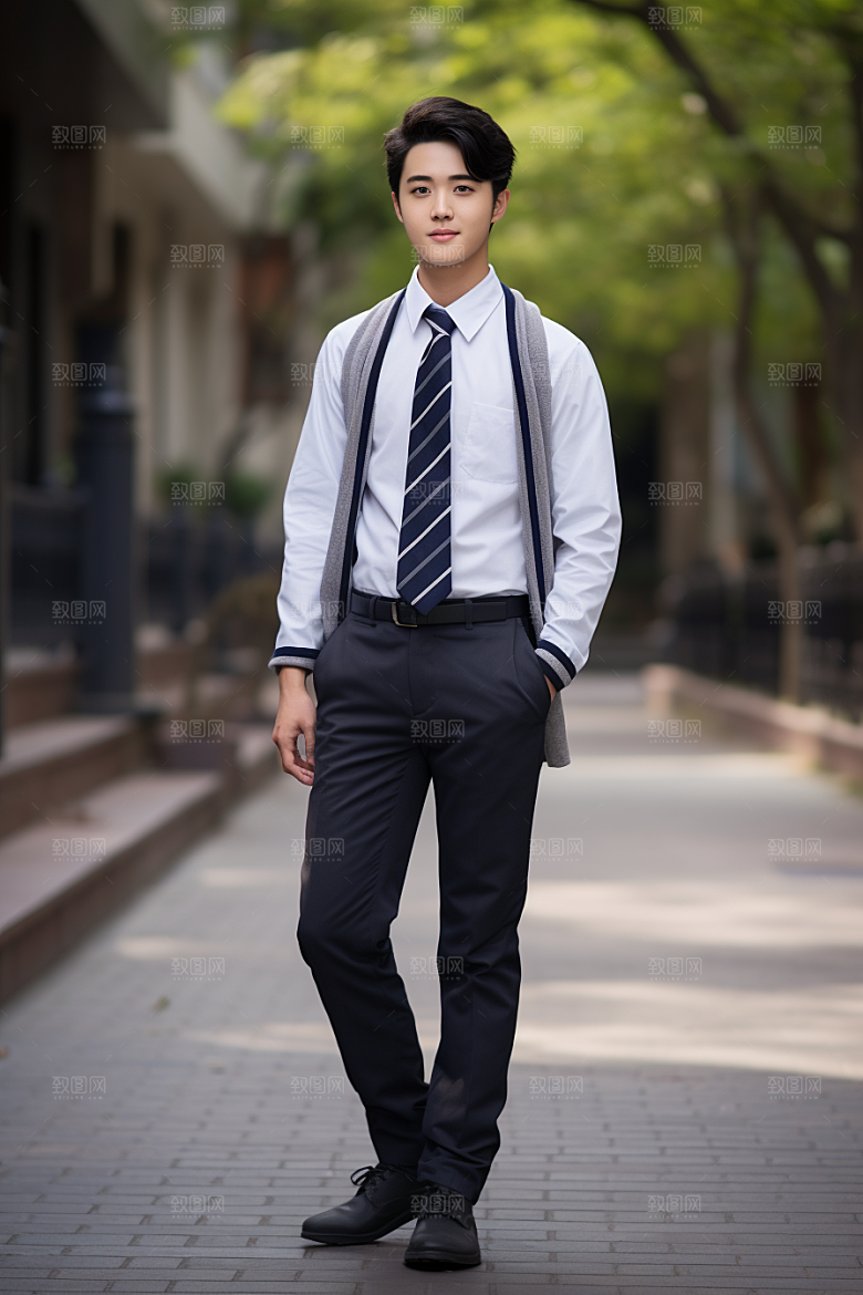 校服人物校园青少年摄影图