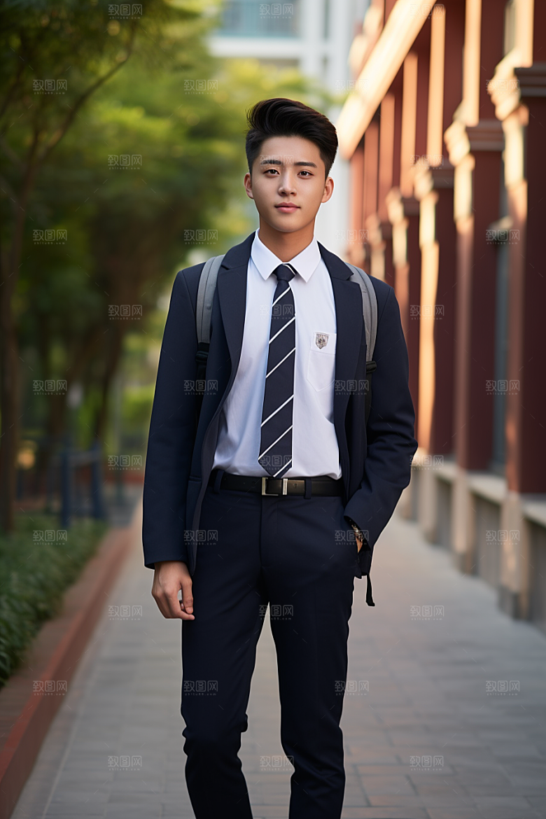 校服人物制服高清摄影图
