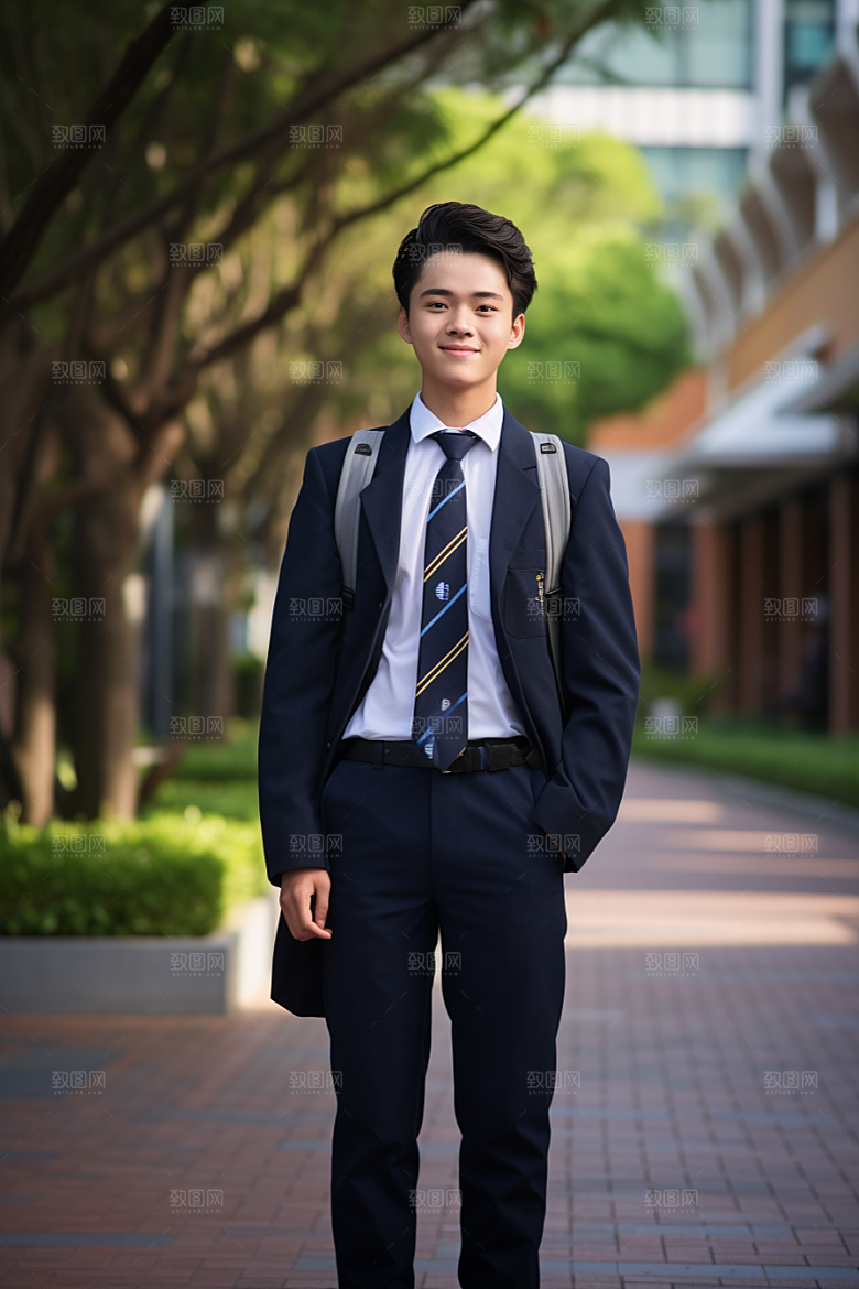校服人物校园学生摄影图