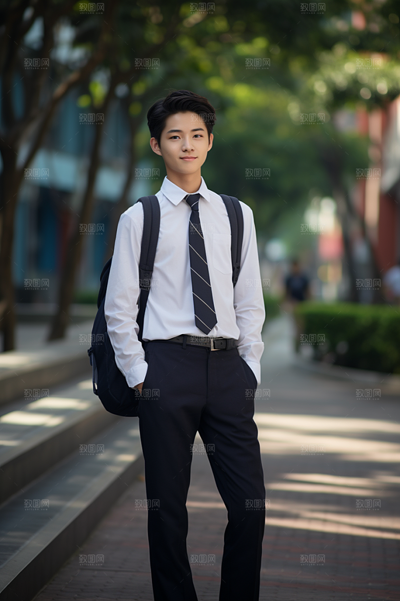 校服人物清新青春摄影图