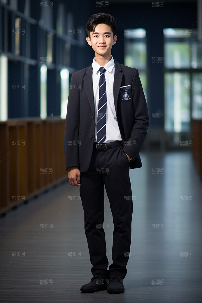 校服人物制服青少年摄影图