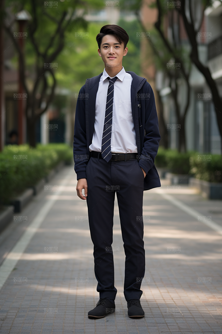 校服人物高中青少年摄影图