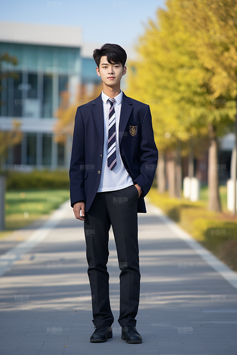 校服人物清新青少年摄影图