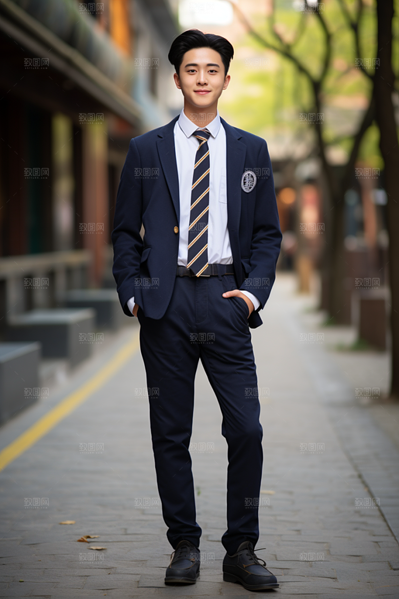 校服人物自然高清摄影图