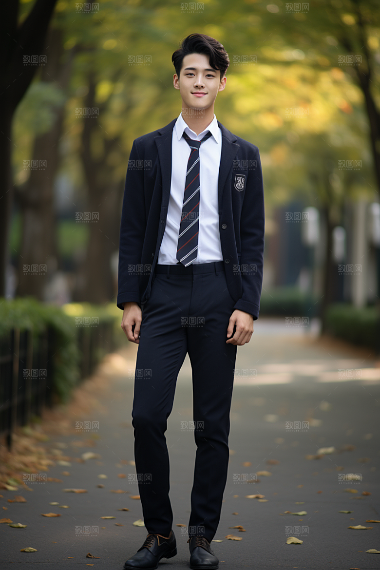 校服人物学校靓丽摄影图