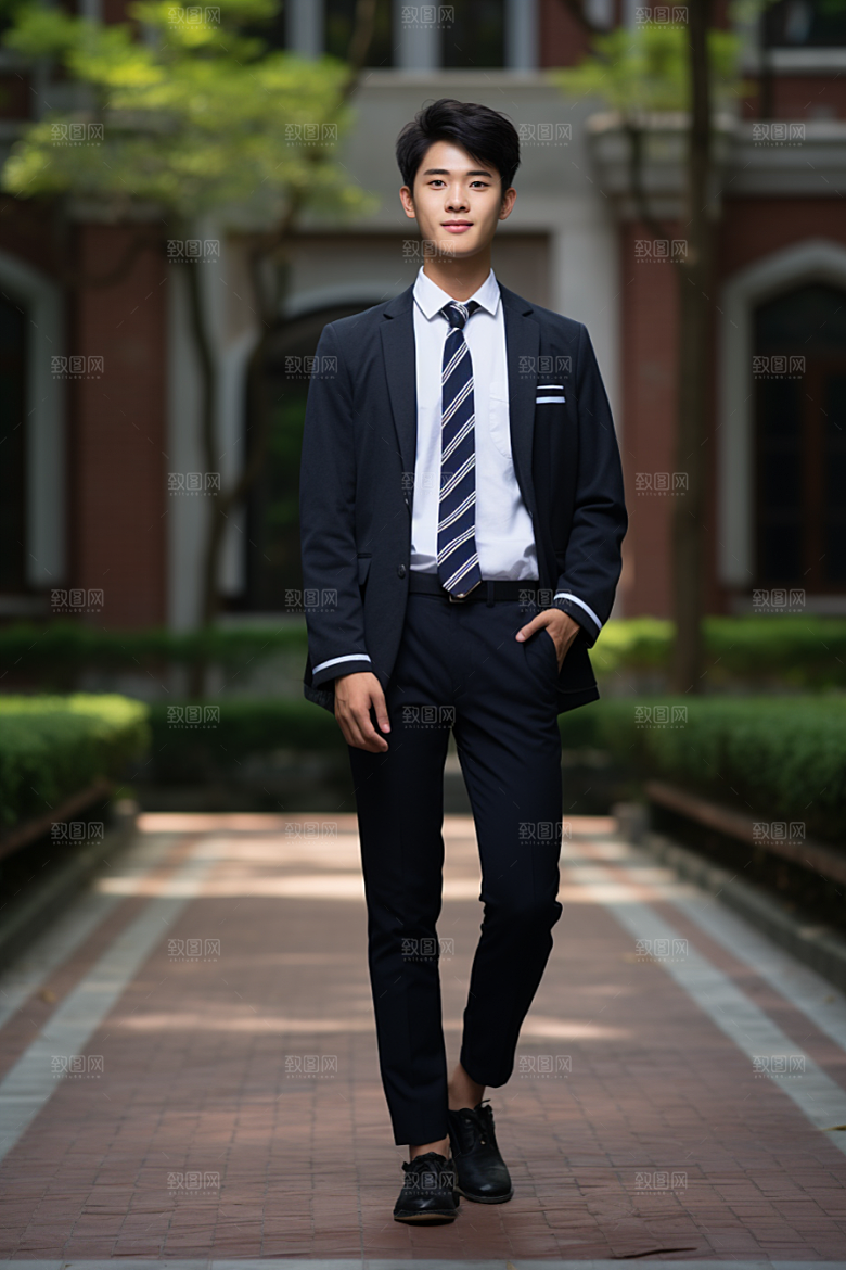 校服人物清新自然摄影图