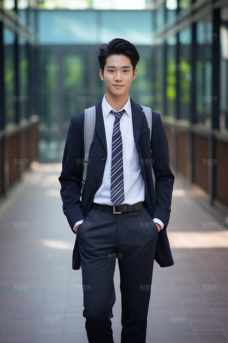 校服人物青少年靓丽摄影图