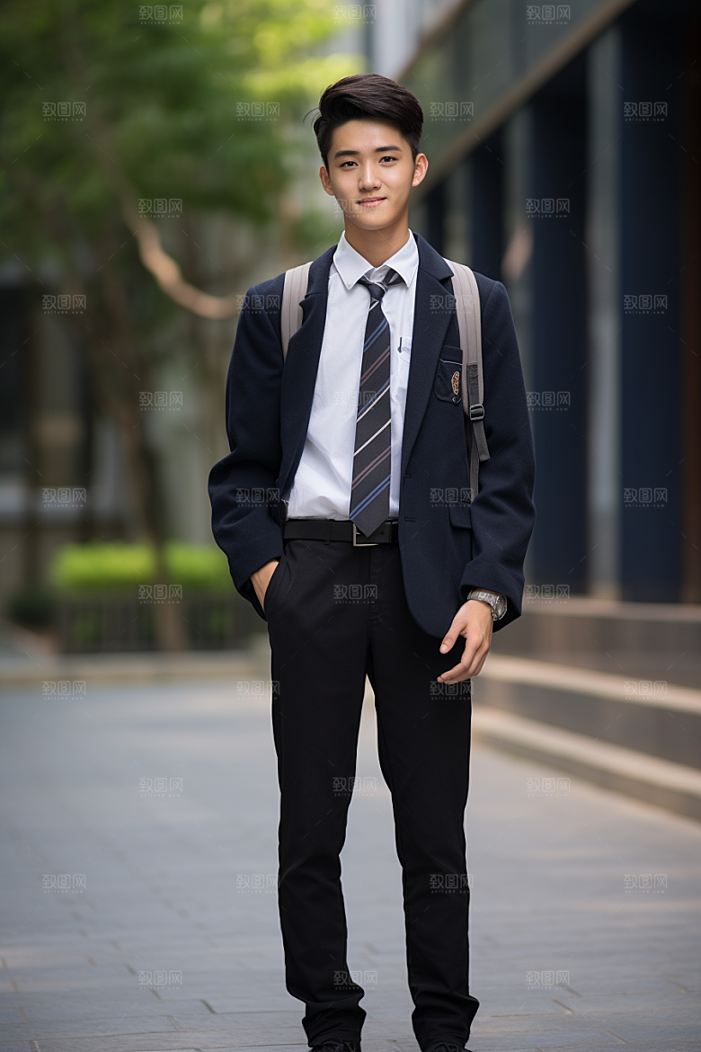校服人物肖像清新摄影图