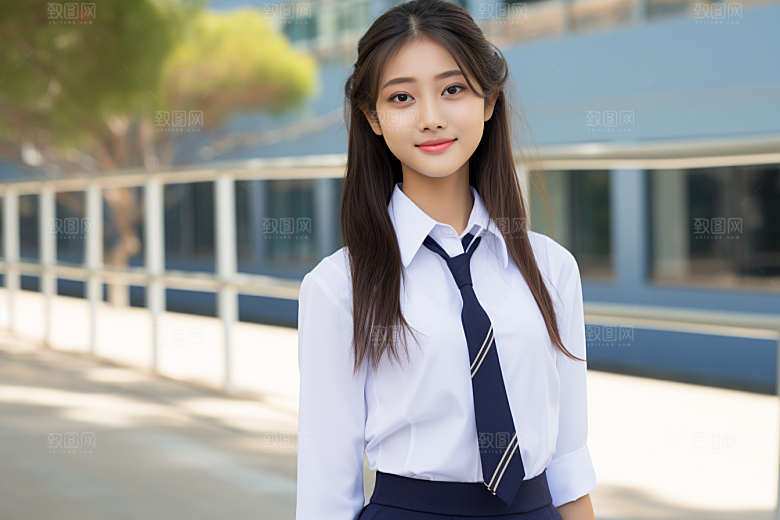 校服人物人像肖像摄影图