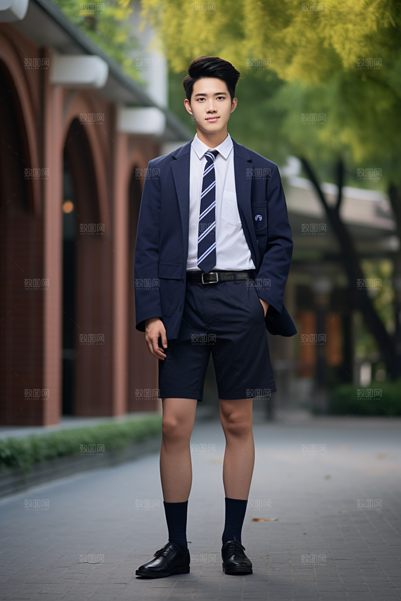 校服人物青少年学校摄影图