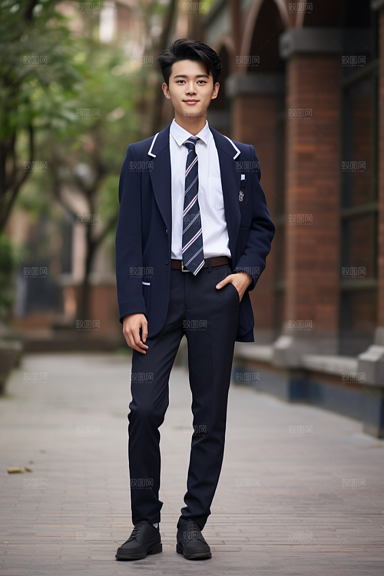 校服人物学生清新摄影图