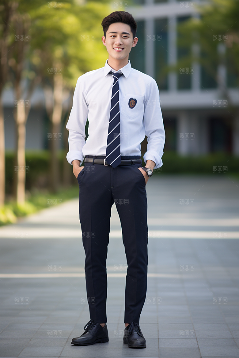 校服人物靓丽校园摄影图