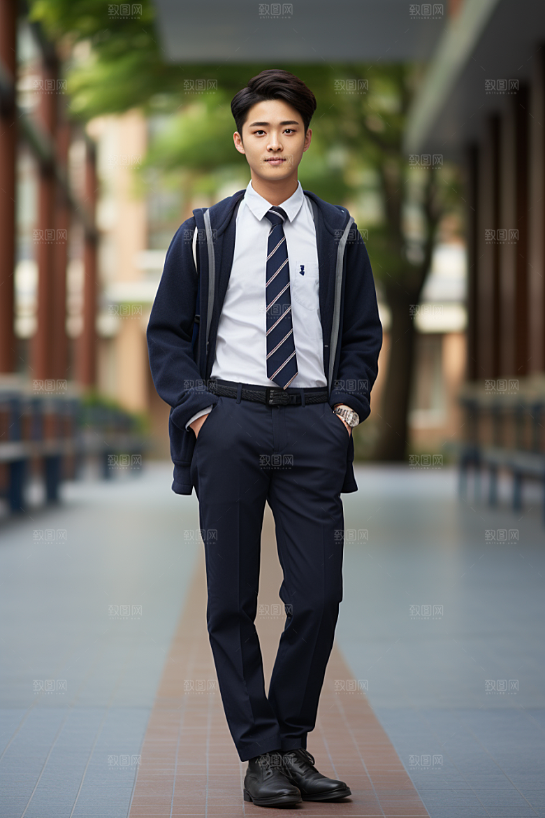 校服人物制服清新摄影图