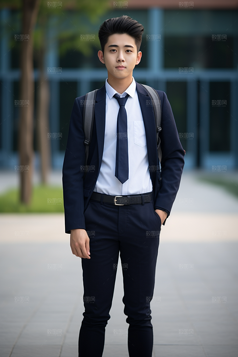 校服人物靓丽清新摄影图
