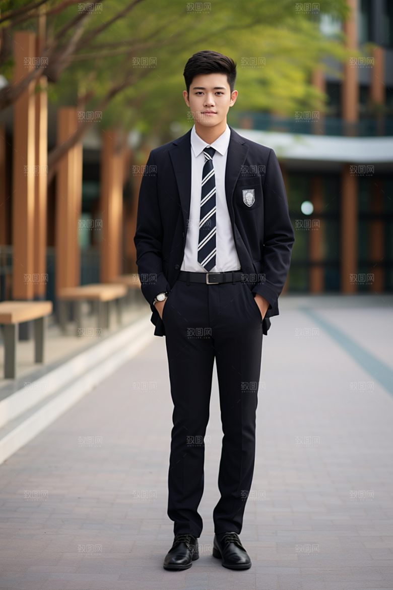 校服人物青春制服摄影图