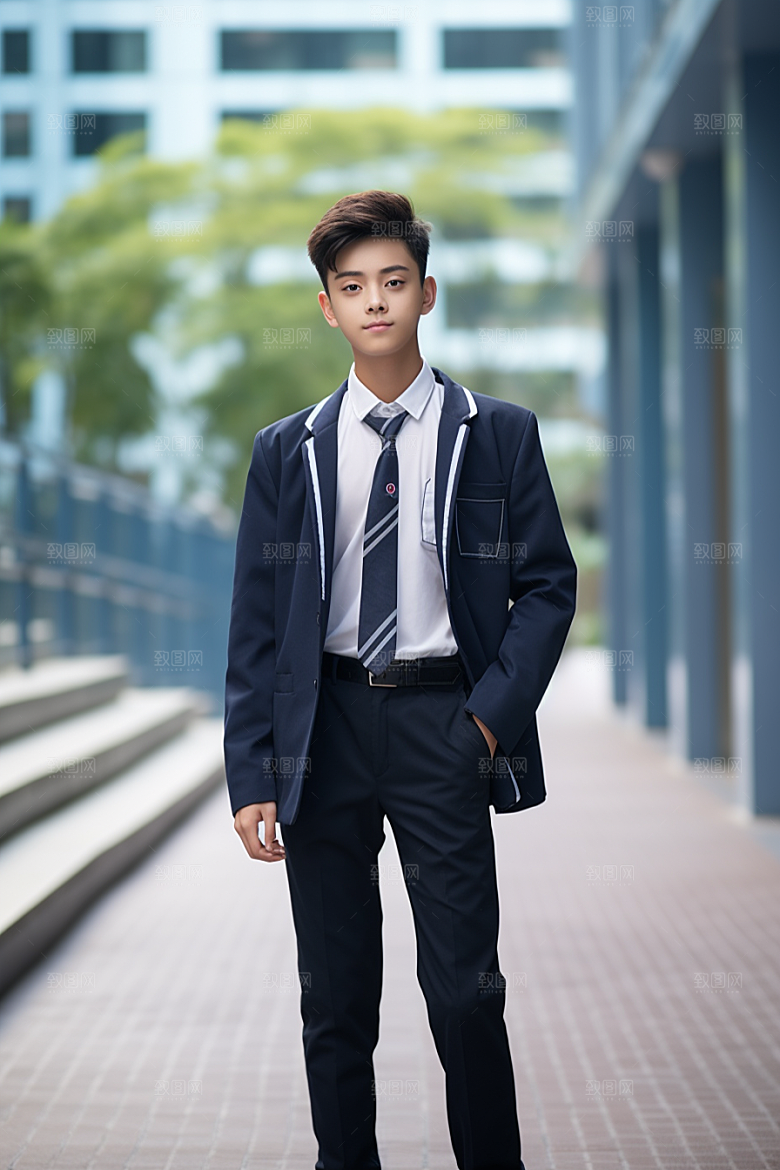 校服人物高清学生摄影图