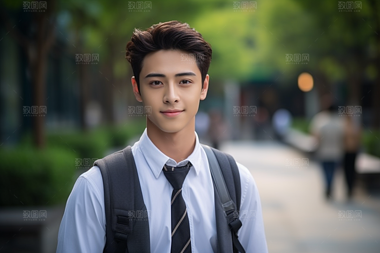 校服人物人像制服摄影图