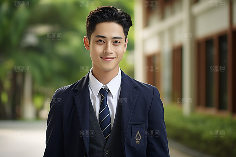 校服人物学生肖像摄影图