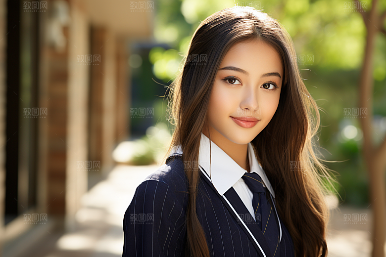 校服人物青春制服摄影图