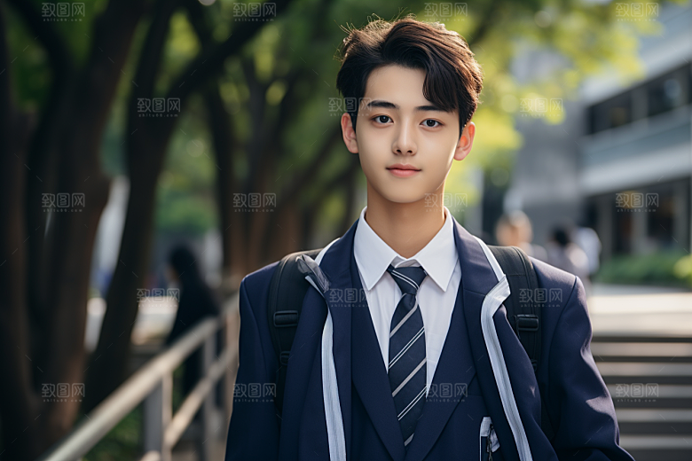 校服人物学生高清摄影图