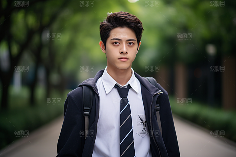 校服人物学生高清摄影图