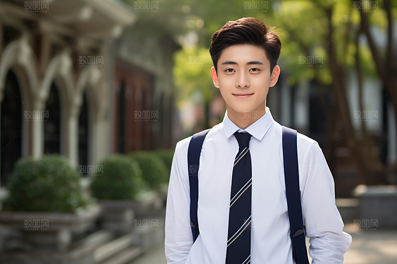 校服人物校园高清摄影图