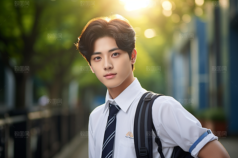 校服人物青少年学生摄影图