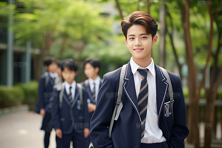 校服人物青少年学生摄影图