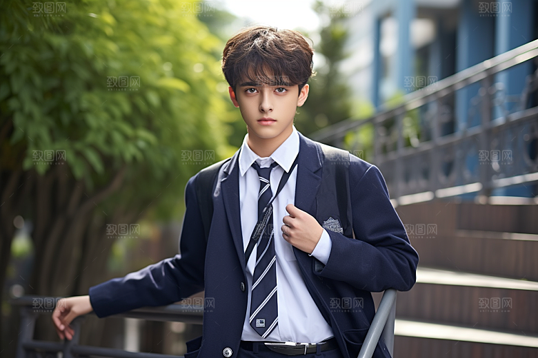 校服人物青少年学校摄影图