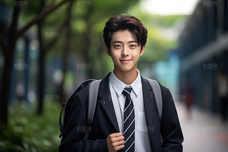 校服人物靓丽校园摄影图