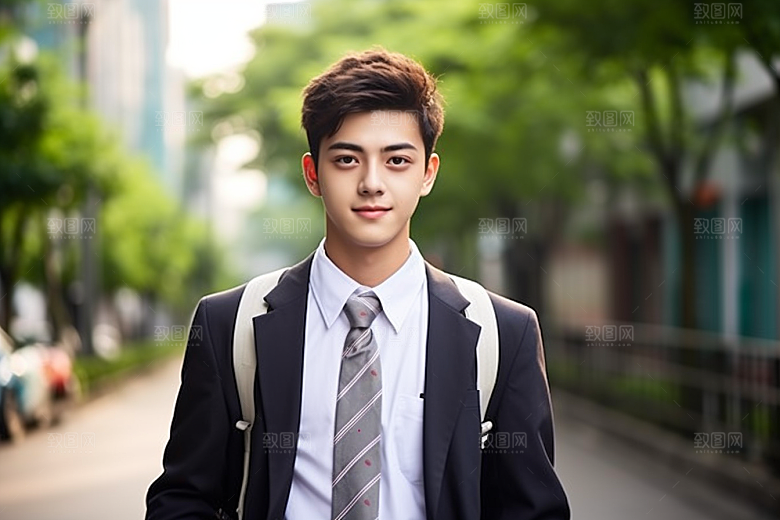 校服人物高清学生摄影图