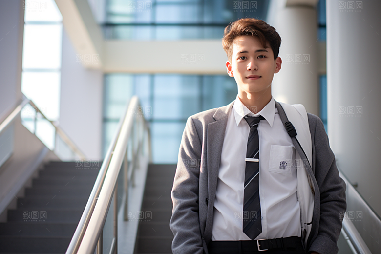 校服人物学生高清摄影图