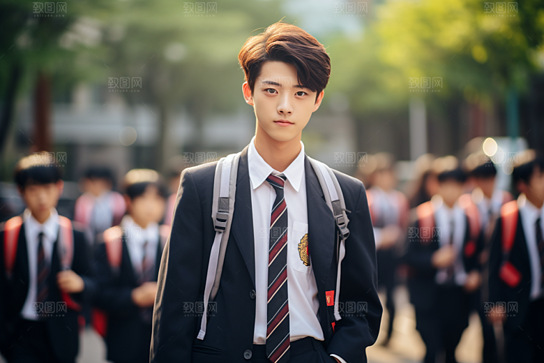 校服人物自然人像摄影图