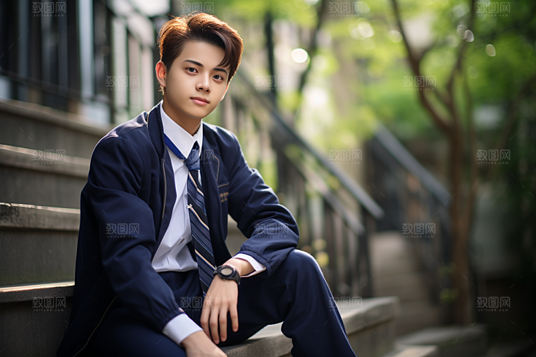 校服人物青春靓丽摄影图