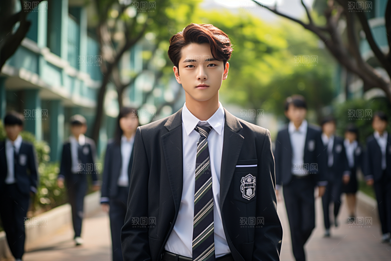 校服人物高中学校摄影图