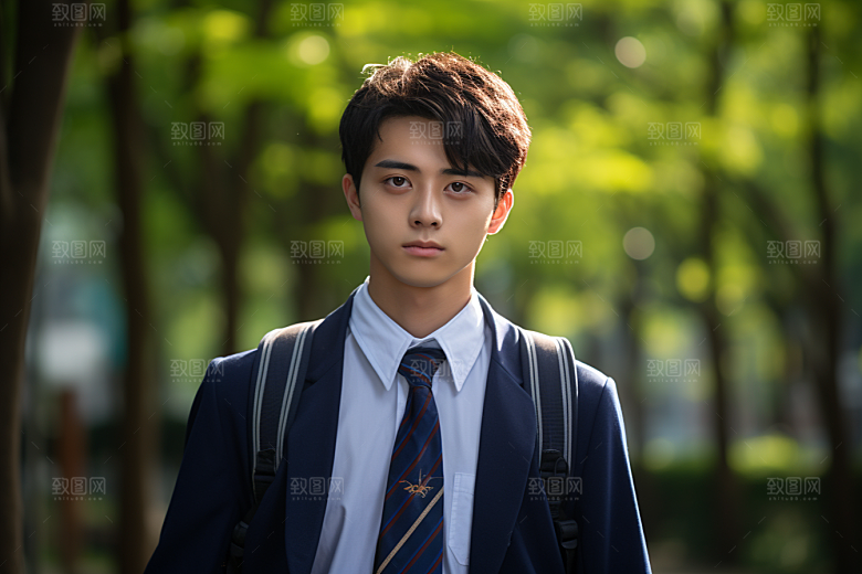 校服人物青少年人像摄影图