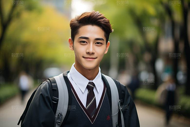 校服人物靓丽学校摄影图