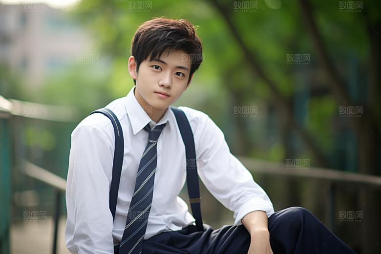 校服人物青少年学校摄影图