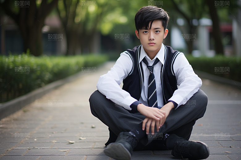 校服人物肖像人像摄影图