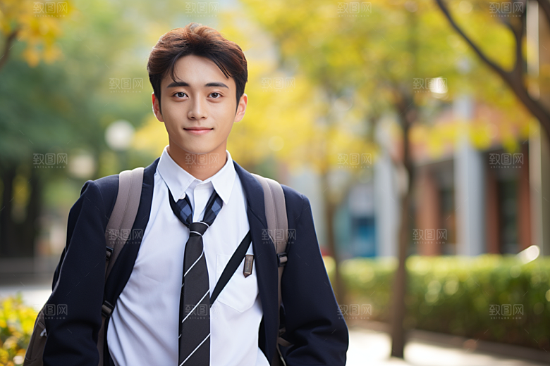 校服人物学校高中摄影图
