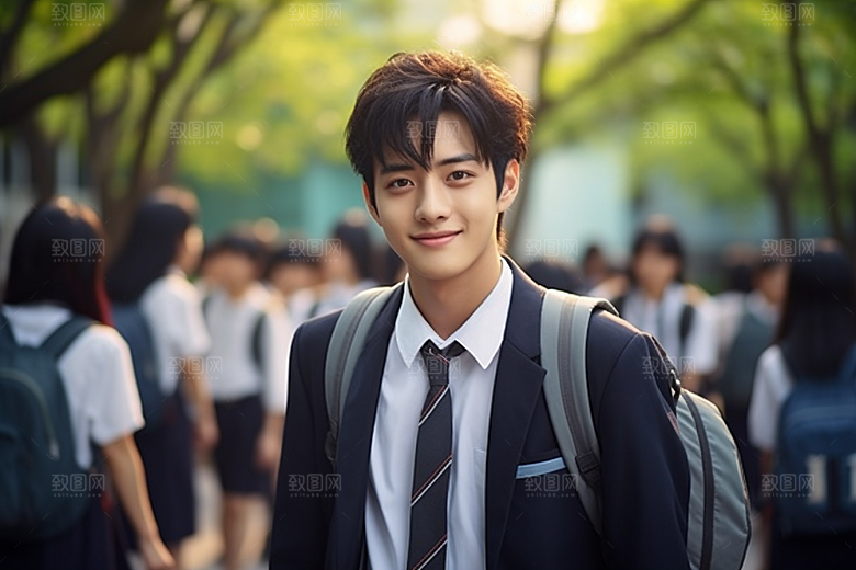 校服人物学校青少年摄影图