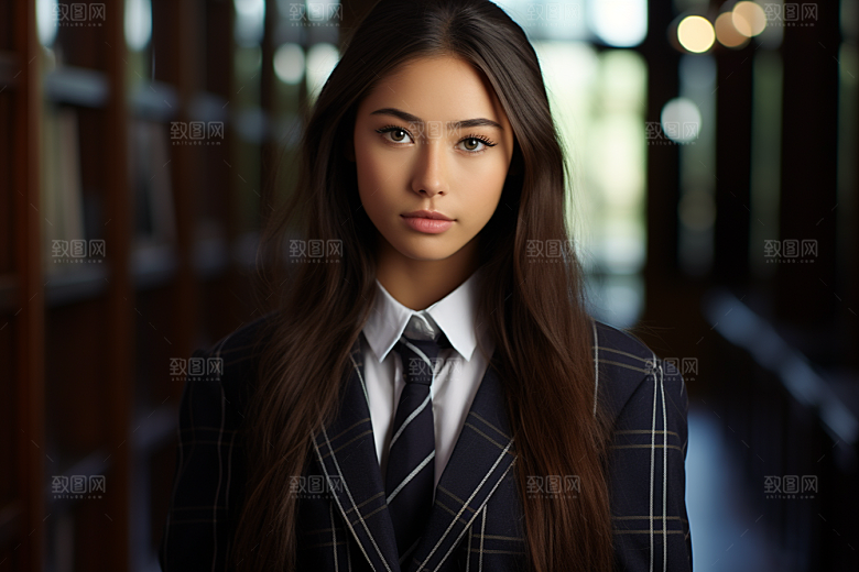 校服人物清新人像摄影图