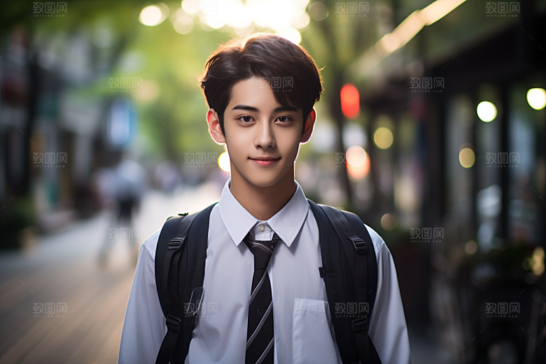 校服人物青少年学校摄影图